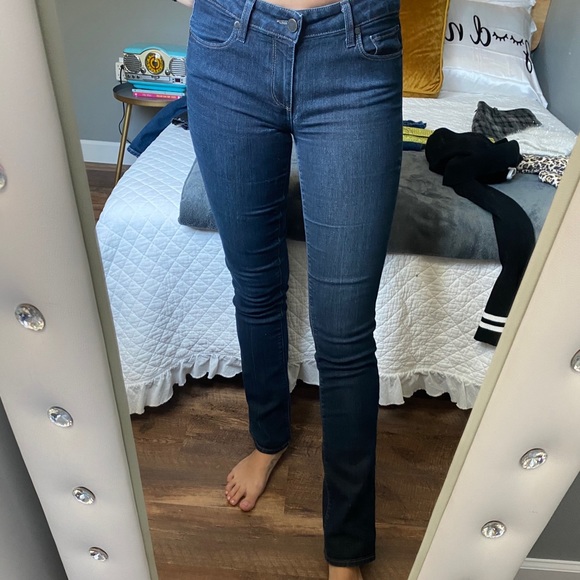 Paige Manhattan Boot Cut Denim Jeans Mid Rise - Picture 2 of 4
